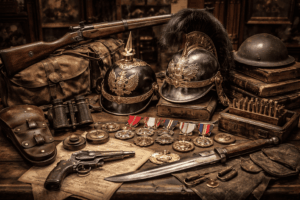 Divers objets militaires d'époques ancienne